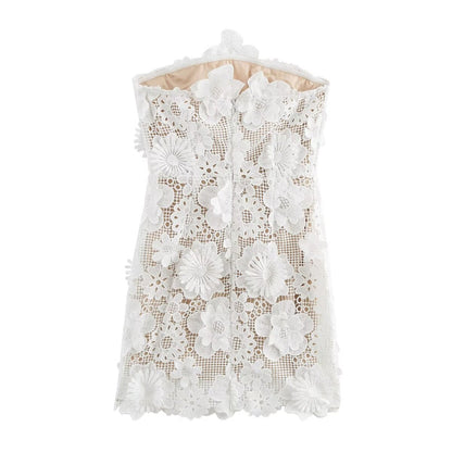 Kvinna A-Line Klänning Halterneck Polyester Patchwork-2