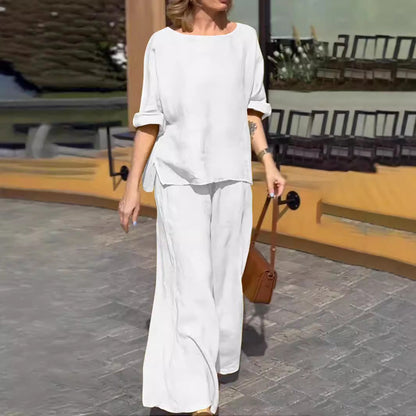 Dam Fritidsset Långa Byxor Långärmad Topp Polyester Spandex-5