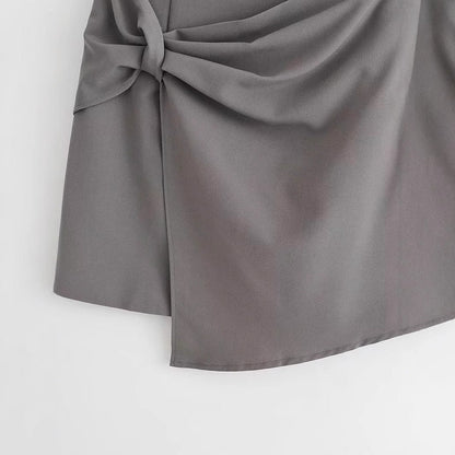 Dam Wrap Kjol Elegant Knutdesign Andningsbart Material-3