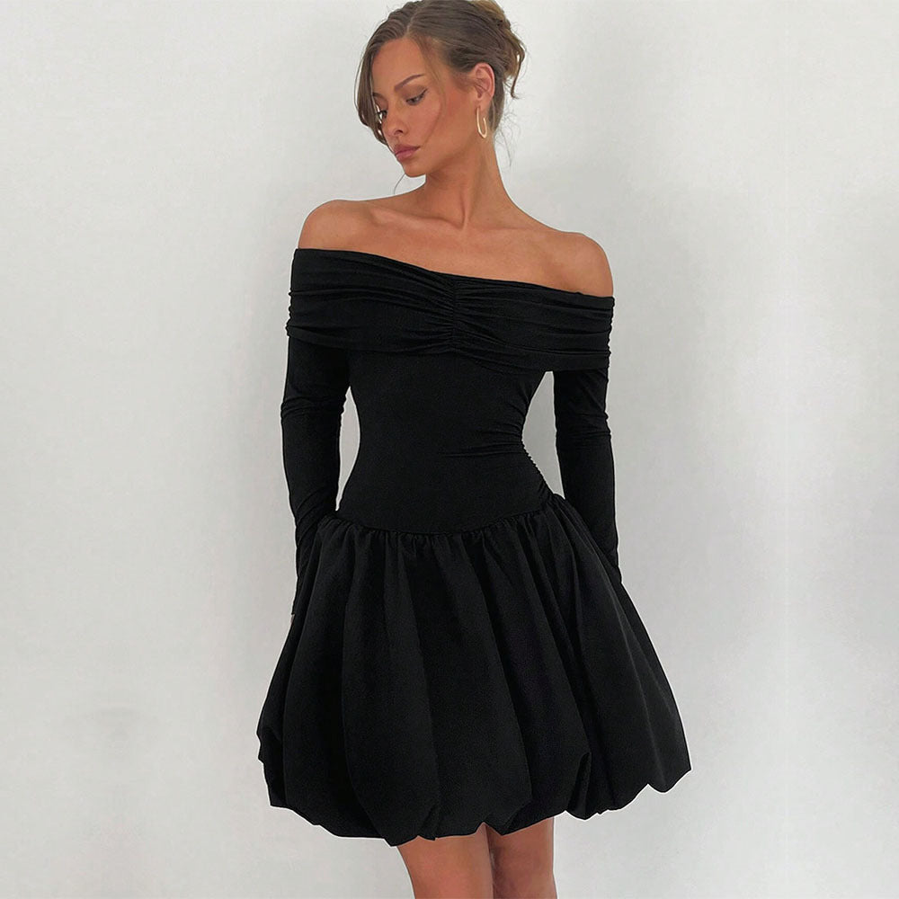 Kvinna Kort A-Line Kjol Polyester Svart-2