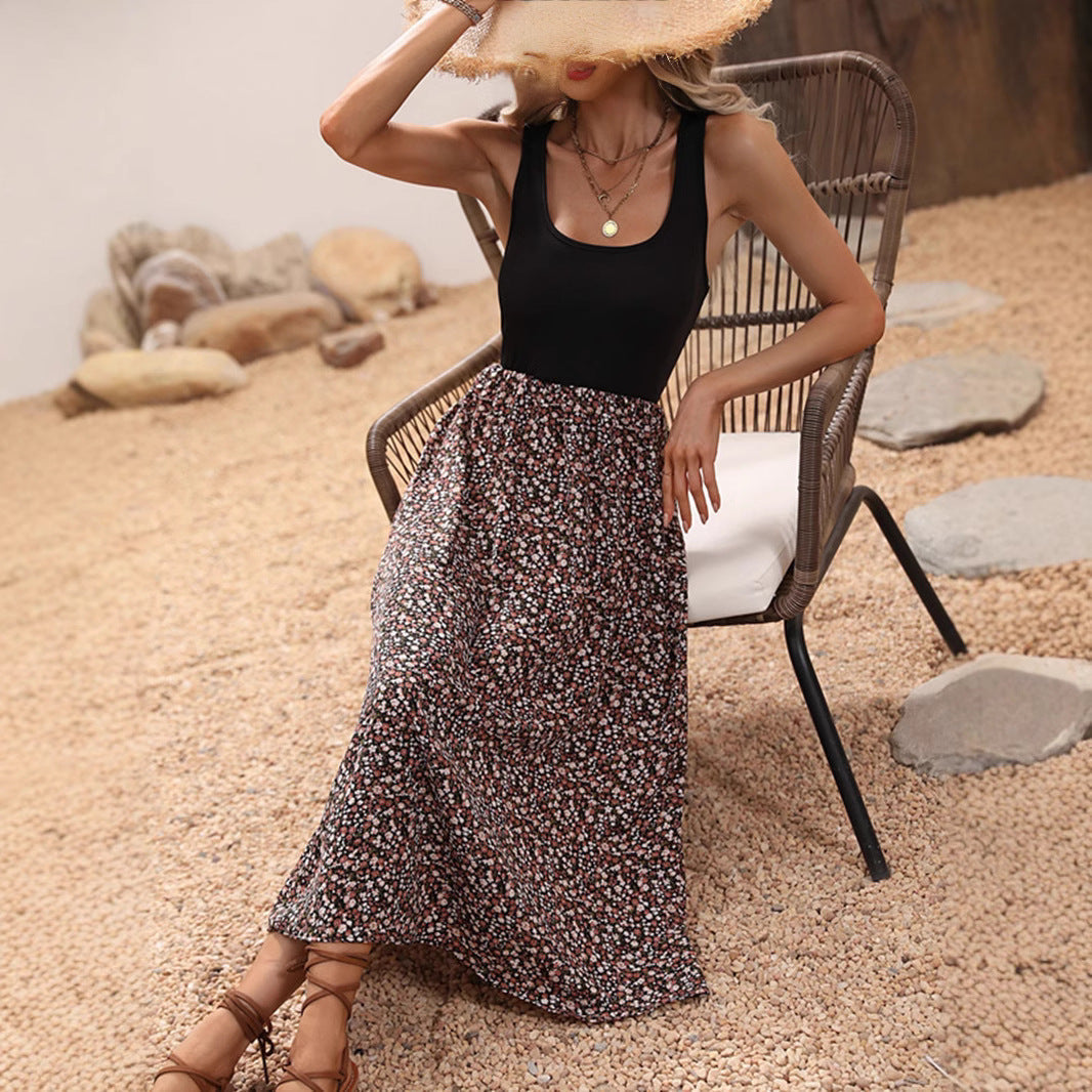 Dam Klänning A-Linje Färgblockerande Polyester-3