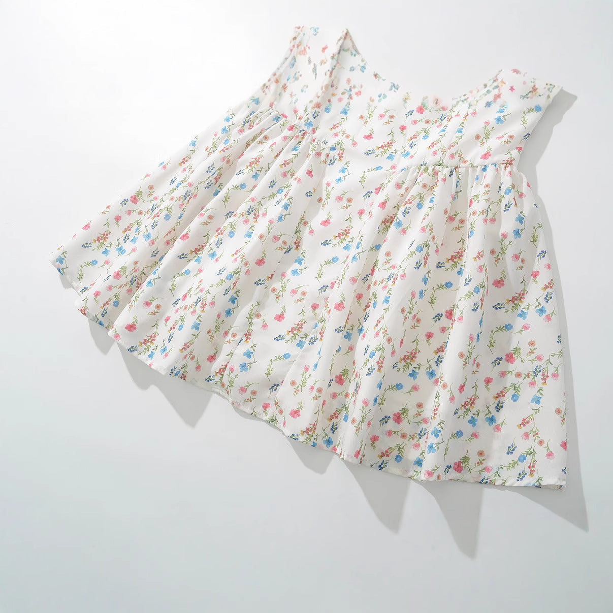 Kvinnors Off-Shoulder Klänning Blommig Lätt Tyg 4