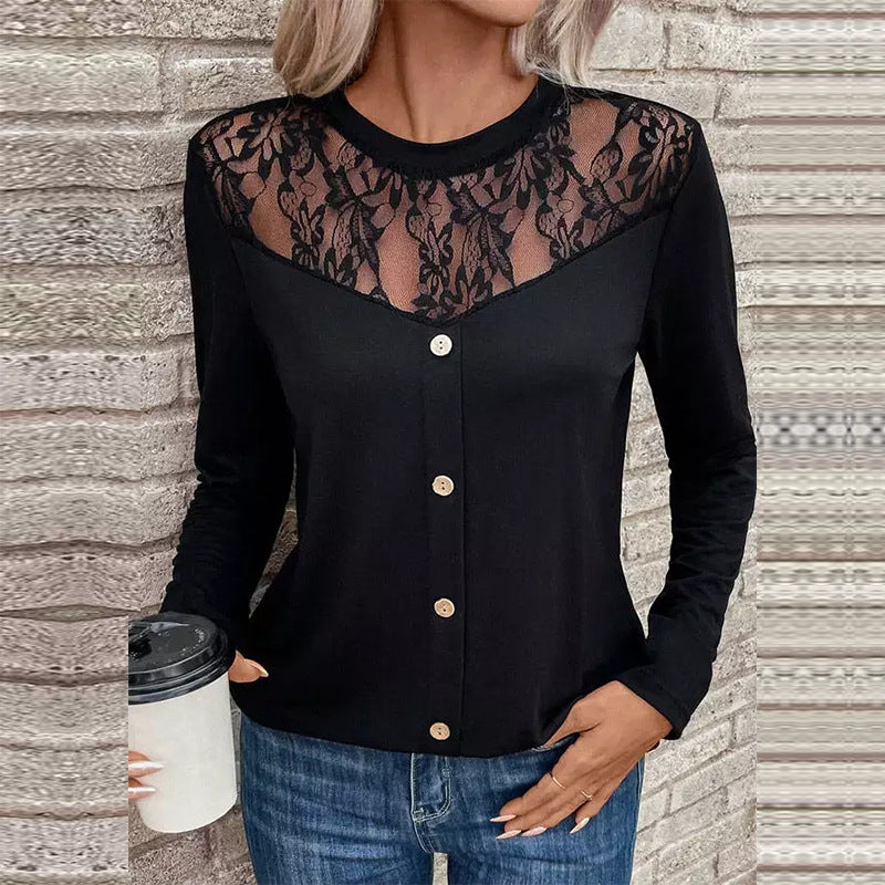 Långärmad T-Shirt Herr Knappfront Polyester-4