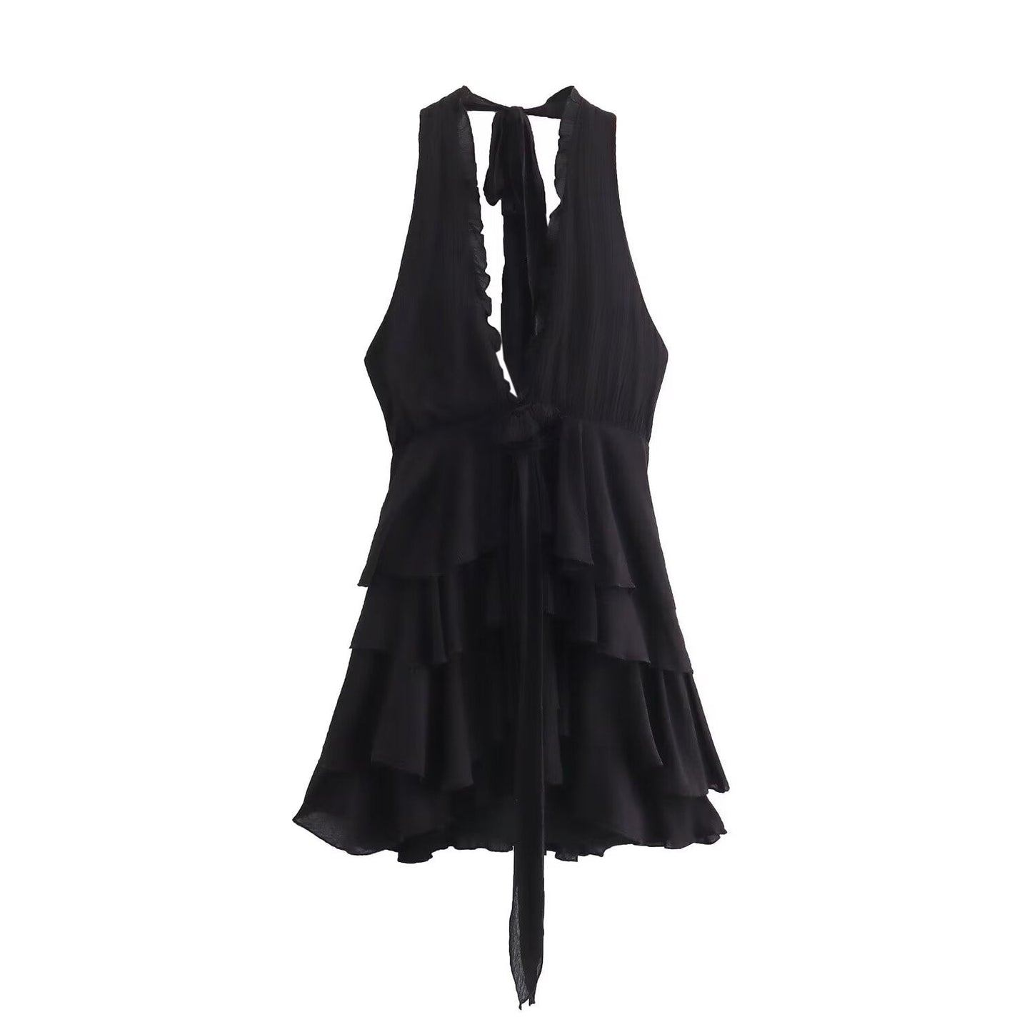 Damklänning Bunden Enkelfärgad Kort Kjol Högkvalitativt Tyg-1