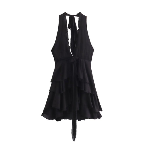 Damklänning Bunden Enkelfärgad Kort Kjol Högkvalitativt Tyg-1