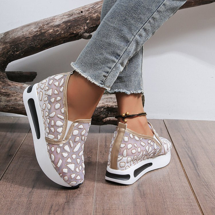 Kvinnors Slip-On Sneakers Hålmönster Lättviktig Textil 2