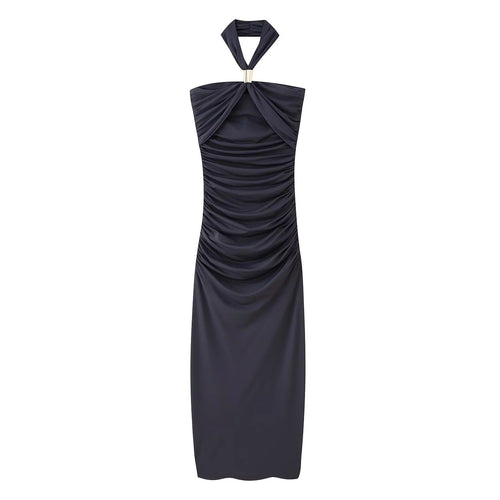 Maxiklänning Dam Wrap Design Mjuk Elastisk Tyg-1