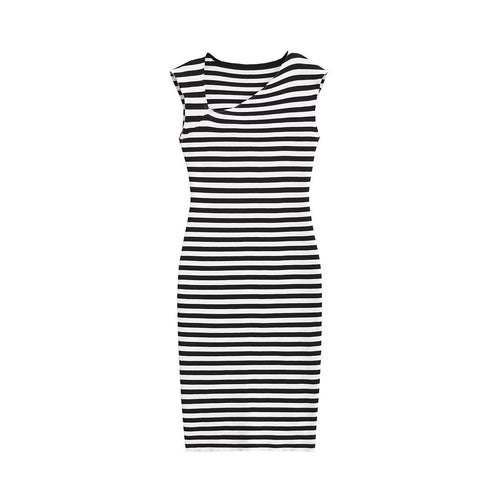 Kvinnors Bodycon Klänning Asymmetrisk Nacke Stickad-1