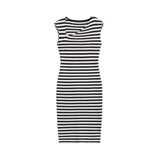 Kvinnors Bodycon Klänning Asymmetrisk Nacke Stickad-1