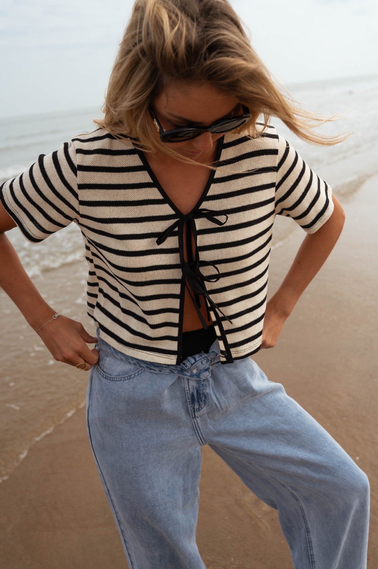 Kvinnors Kortärmad Cardigan Urban Stil Akryl-1