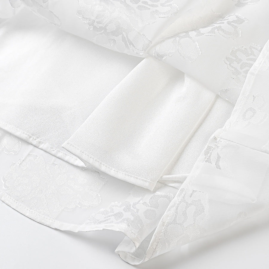 Damklänning A-linje Voluminösa Ärmar Andningsbart Material-4