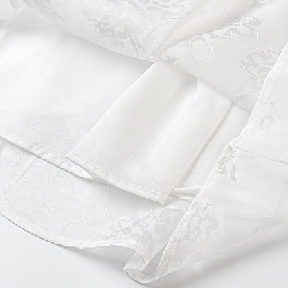 Damklänning A-linje Voluminösa Ärmar Andningsbart Material-4