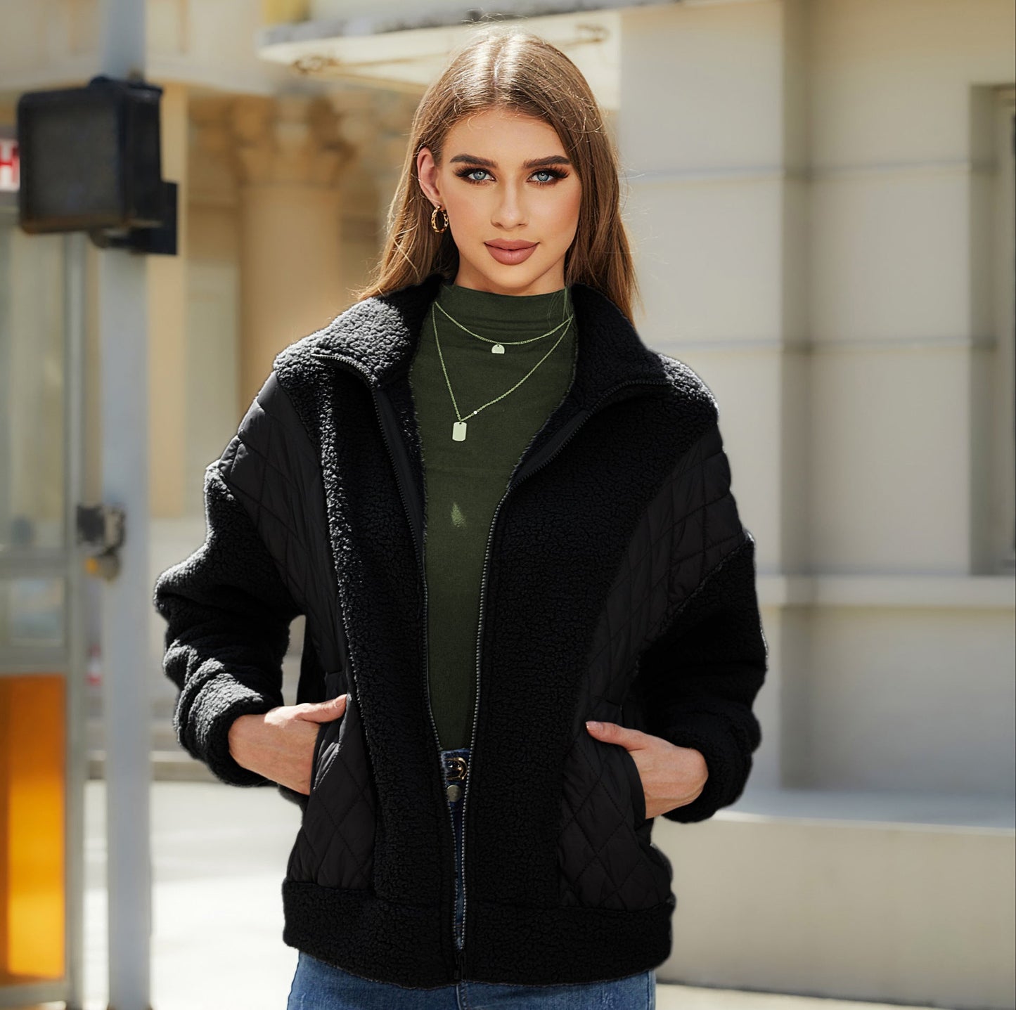 Damjacka Zip-up Avslappnad Lättviktig Polyester-6