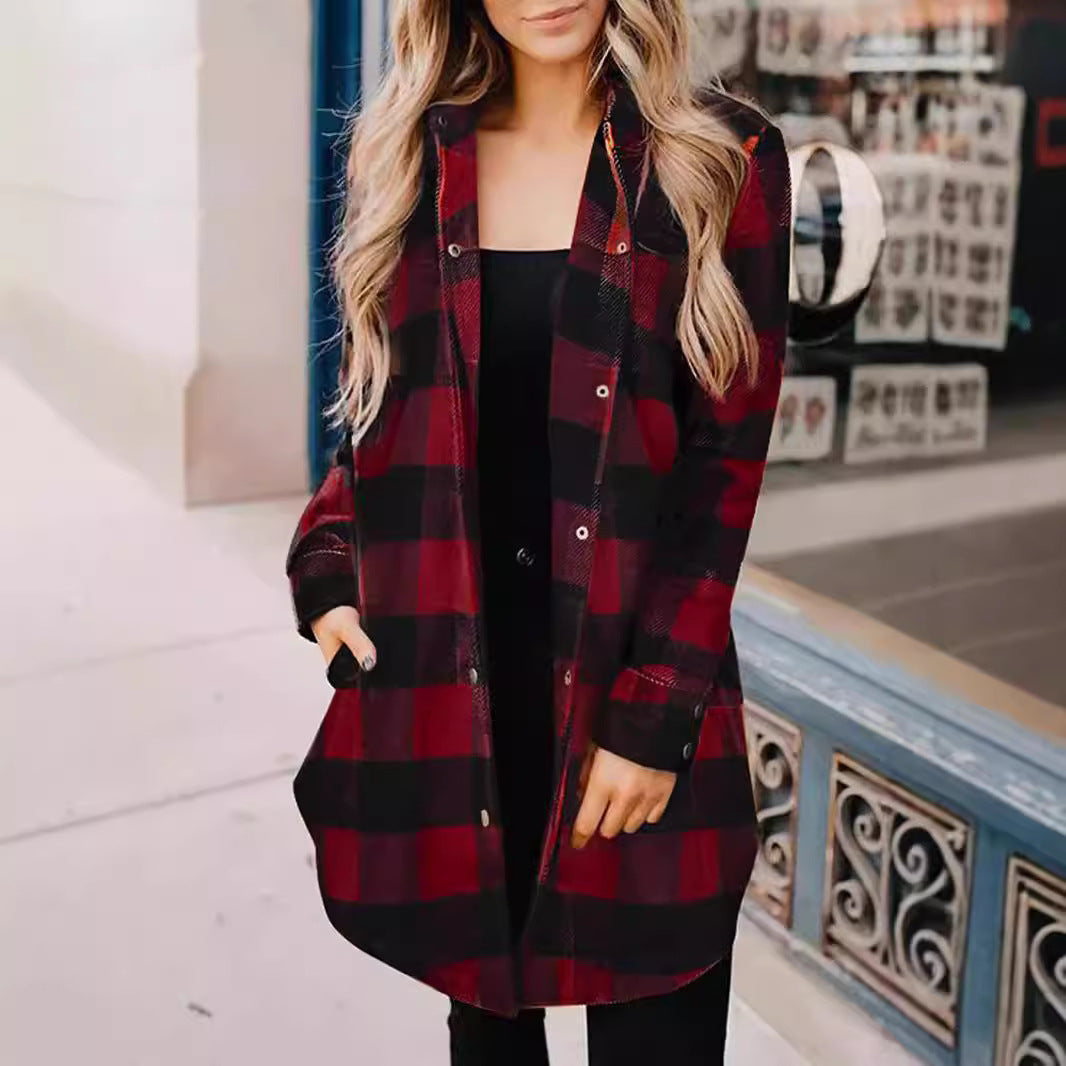 Kvinnors Lång Kappa Urban Stil Polyester-4