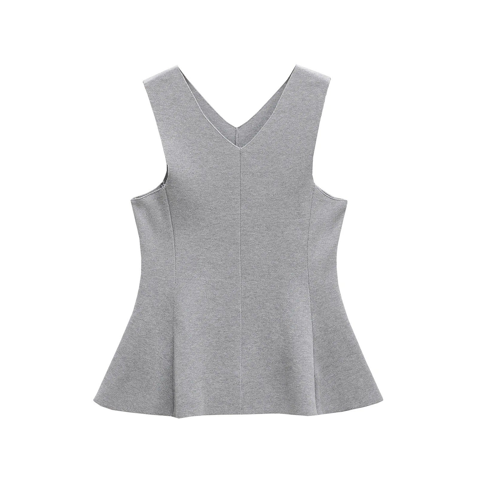 Variant image for Kvinnors Asymmetrisk Topp V-ringning Peplum Mjukt Tyg-1