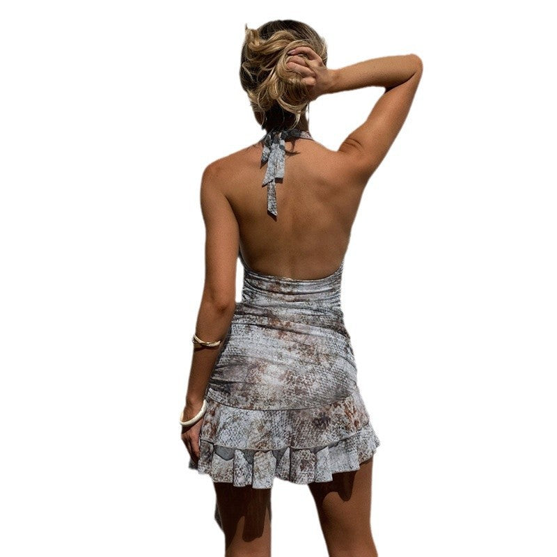 Dam Omslagsklänning Volang Ruffle Mjukt Tyg-6