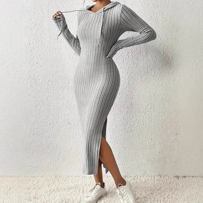 Dam Klänning med Huva Lång Polyester Elegant Casual 2