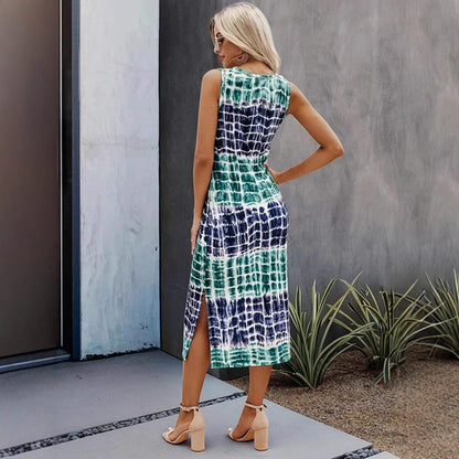 Dam Bodycon Klänning Geometriskt Mönster Mjölksilke-3