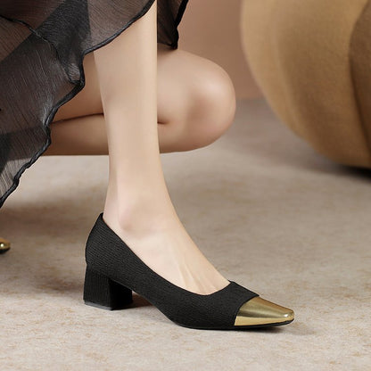 Kvinnor Slingback Pumpar Metallisk Detalj Andningsbart Material-3