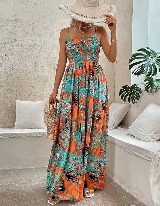 Dam Lång Kjol A-linjeformad Polyester med Tryckt Mönster-1