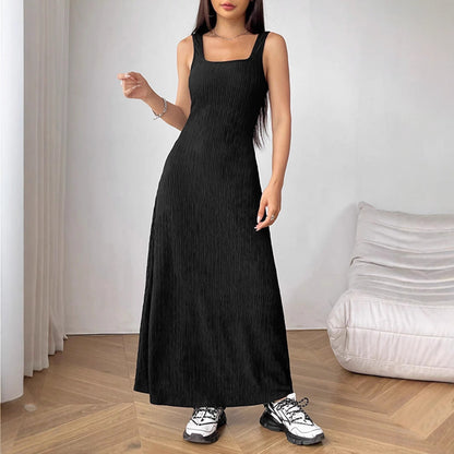Kvinnors A-linje Klänning Hög Midja Spandex Polyester-3