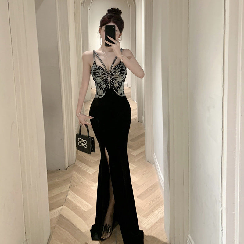 Kvinnor Aftonklänning Lång Fishtail Polyester med Slits-1