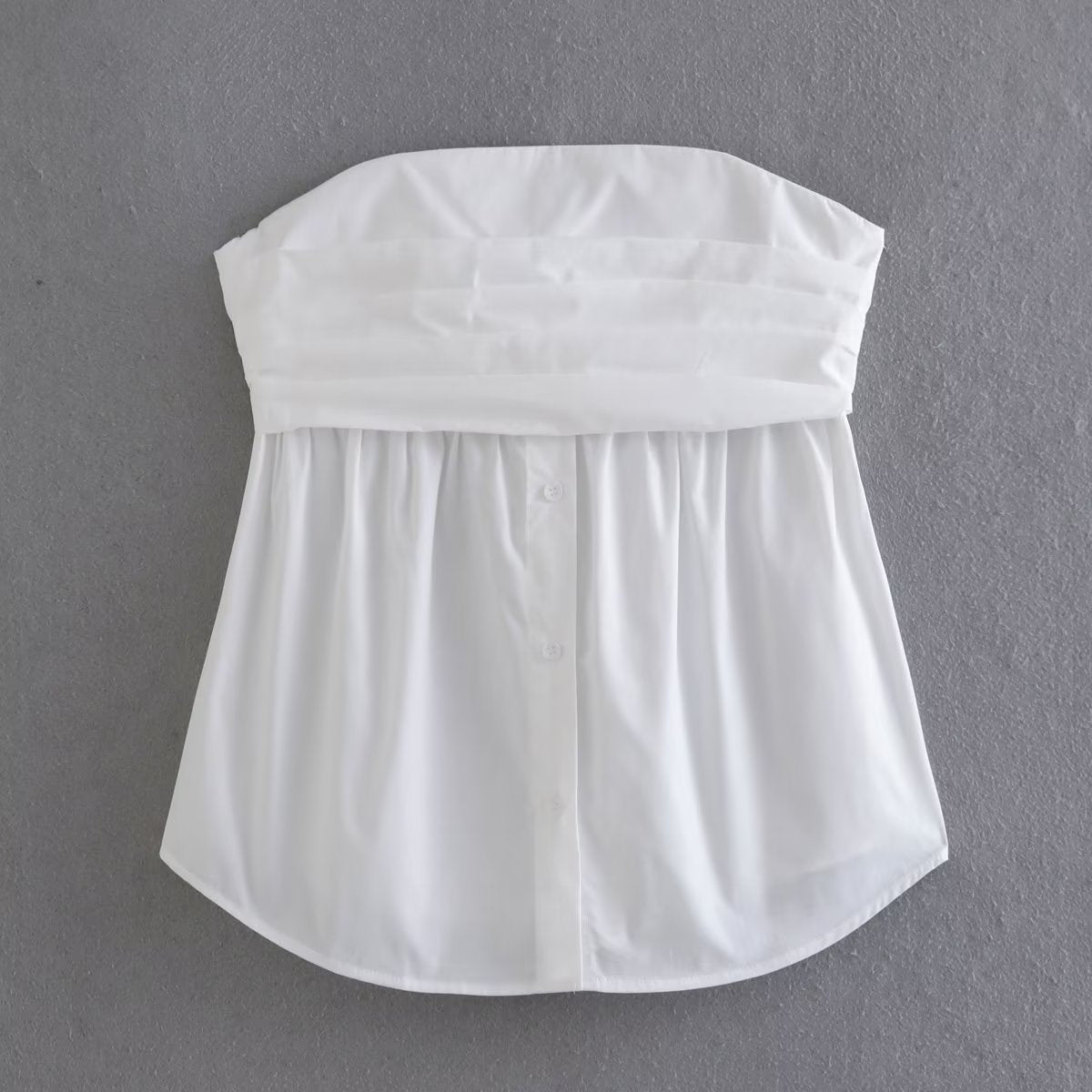 Dam Slim Top Knappdesign 100% Bomull Streetwear 1