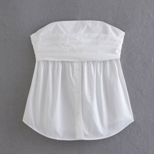 Dam Slim Top Knappdesign 100% Bomull Streetwear 1