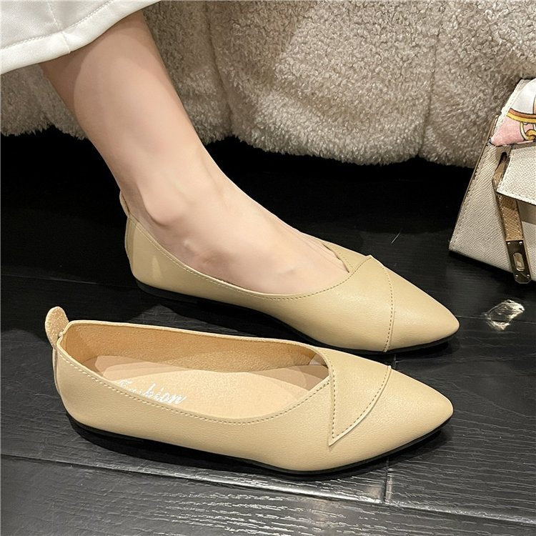 Dam Ballerinaskor Spetsiga Syntetiskt Läder för Eleganta Tillfällen-5