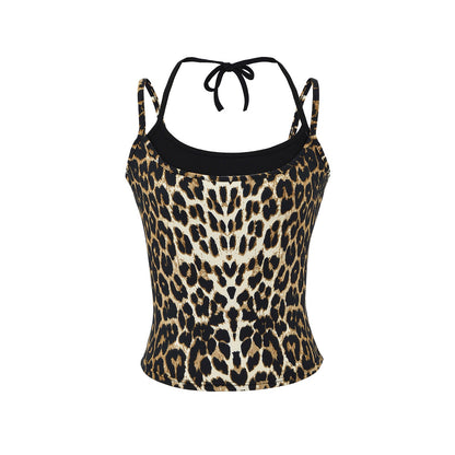 Snygga Damtoppar med Leo-mönster och Smala Remmar – Andningsbart Material för Sommarens Eleganta Look 2