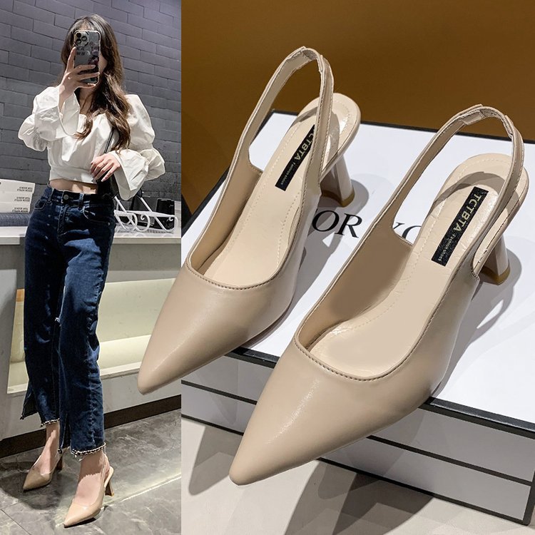 Kvinnor Slingback Pumpar Spetsig Design Hållbart Material 2
