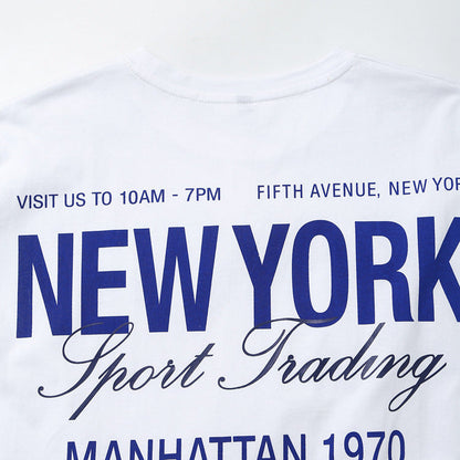 Dam T-shirt Avslappnad Snitt Urban Chic Bomull med New York Tryck-4
