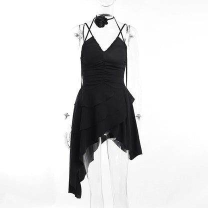 Dam Sommarklänning Asymmetrisk Rüsch Detaljer Lätt Material 7