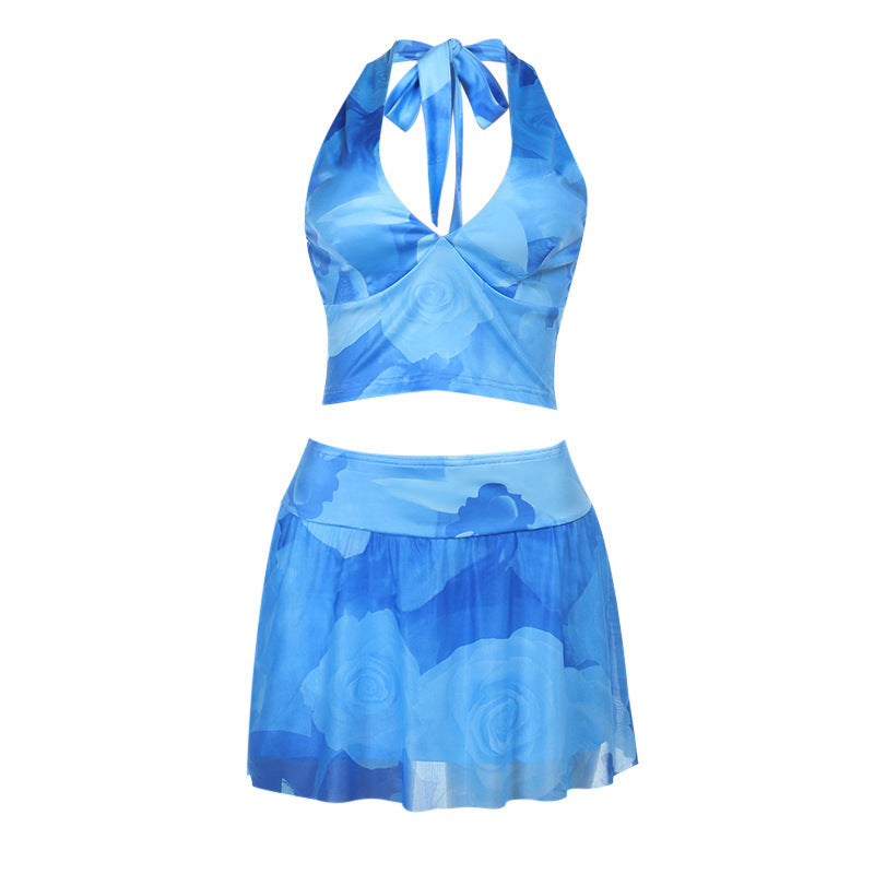 Kvinnors Strandset V-ringning Transparent Tyg 6