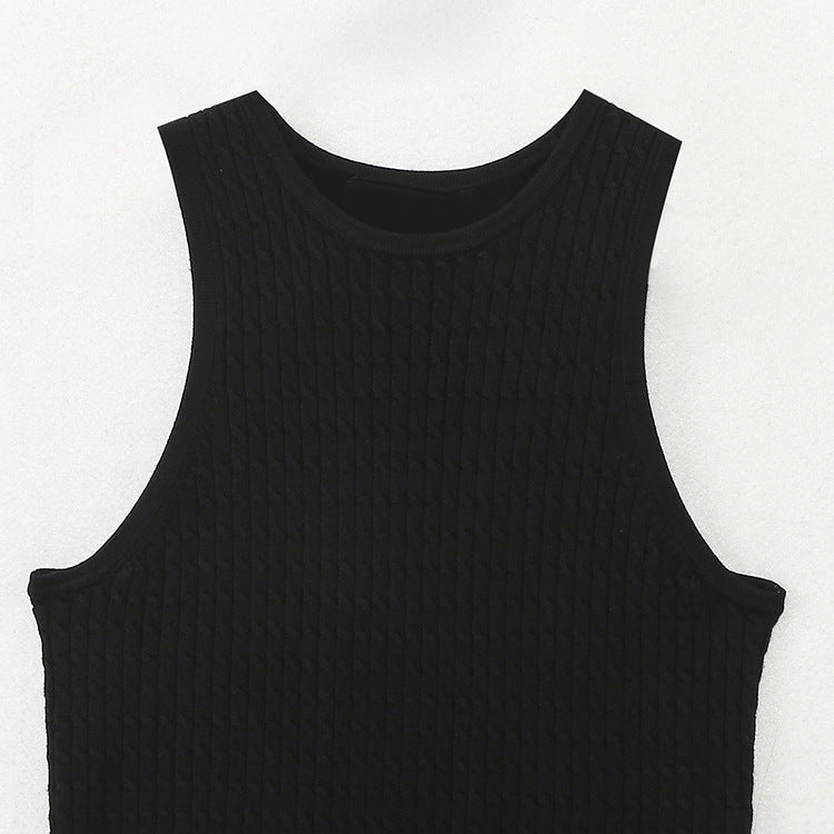 Kvinnors Topp Ribbat Mönster Bomullsmix-3