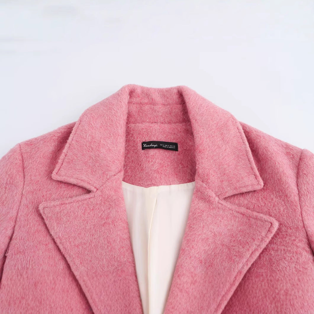 Dam Kappa Monokrom Patchwork Högkvalitativt Tyg Långa Ärmar-3