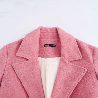 Dam Kappa Monokrom Patchwork Högkvalitativt Tyg Långa Ärmar-3