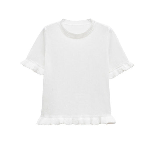 Dam Tröja Löst Passform Cirkulär Halsringning 100% Bomull-1