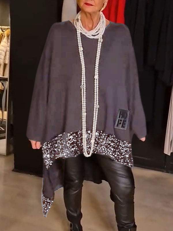 Variant image for Dam Paljett Topp Löst Fit Glittrig Polyester Festtopp-7