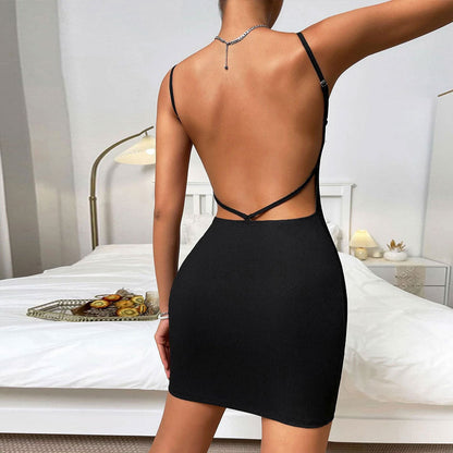 Dam Klänning Bodycon Ärmlös Polyester Svart-3