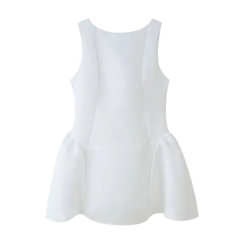 Kvinnors Wrap Klänning Med Voluminösa Ruffles Flödande Tyg-1