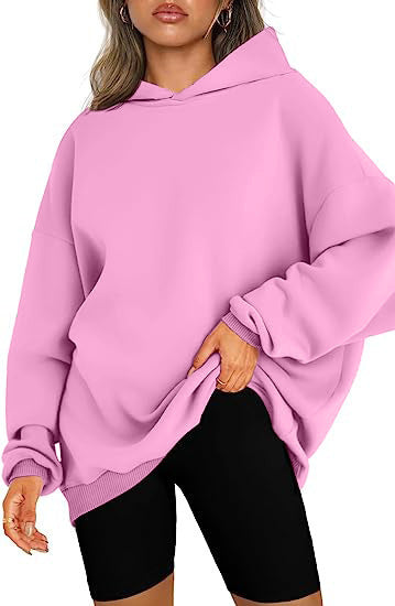 Överdimensionerad Fleecejacka Dam med Huva i Mjuk Polyester – Trendig Patchworkdesign och Långärmad Komfort 11