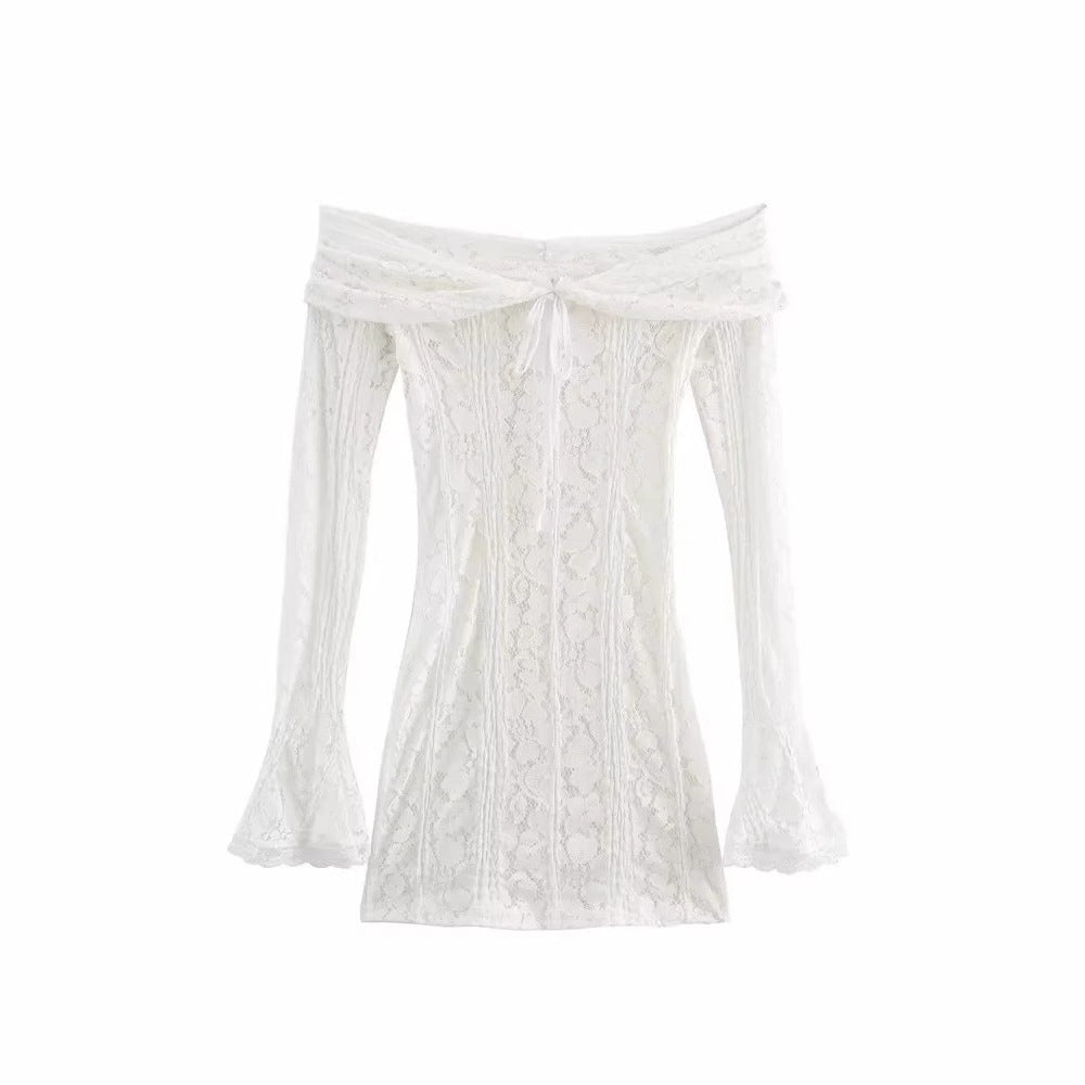 Kvinnors Festtopp Off-Shoulder med Trumpetärmar i Högkvalitativt Material 5