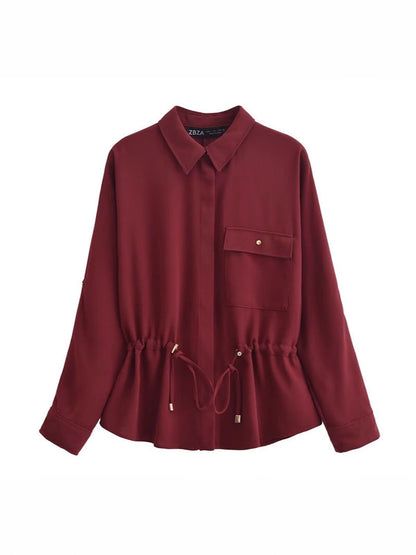 Dam Chiffon Set Skjorta och Vida Byxor Elegant Lätt Material 5