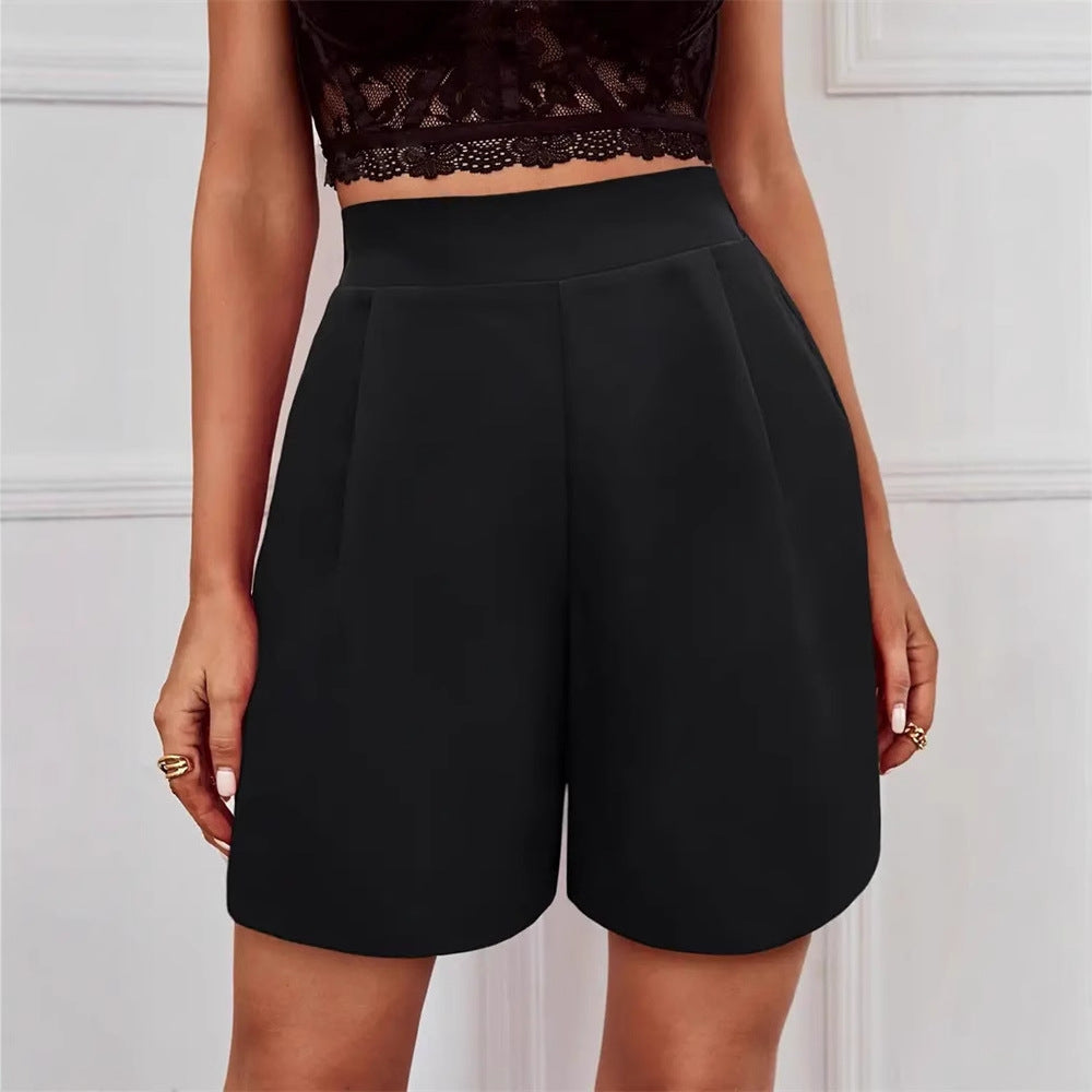 Kvinnor Shorts Hög Midja Chic Andningsbart Tyg 1