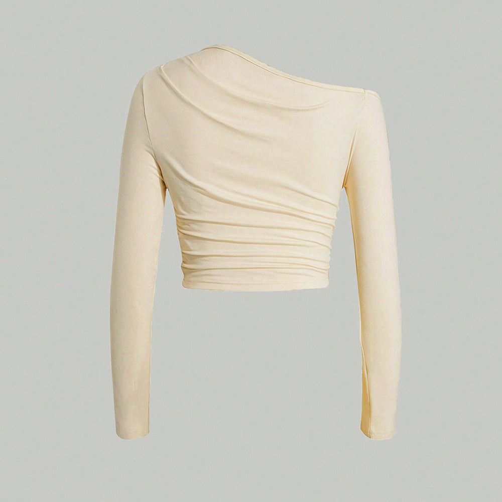 Asymmetrische Langarmtop für Damen aus Atmungsaktivem Material – Modischer Schnitt, Figurbetonend, Ideal für Alltag und Festlichkeiten 2