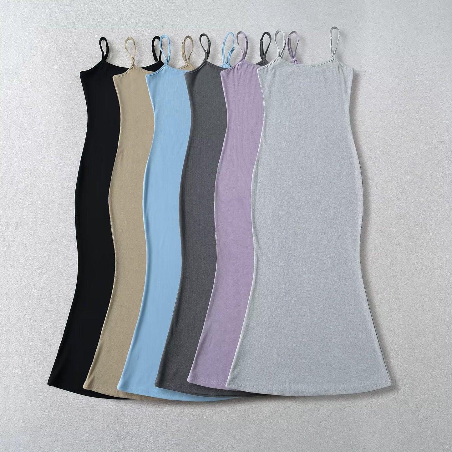 Dam Klänning A-Linje Justerbara Bärare Bomullsblandning 2