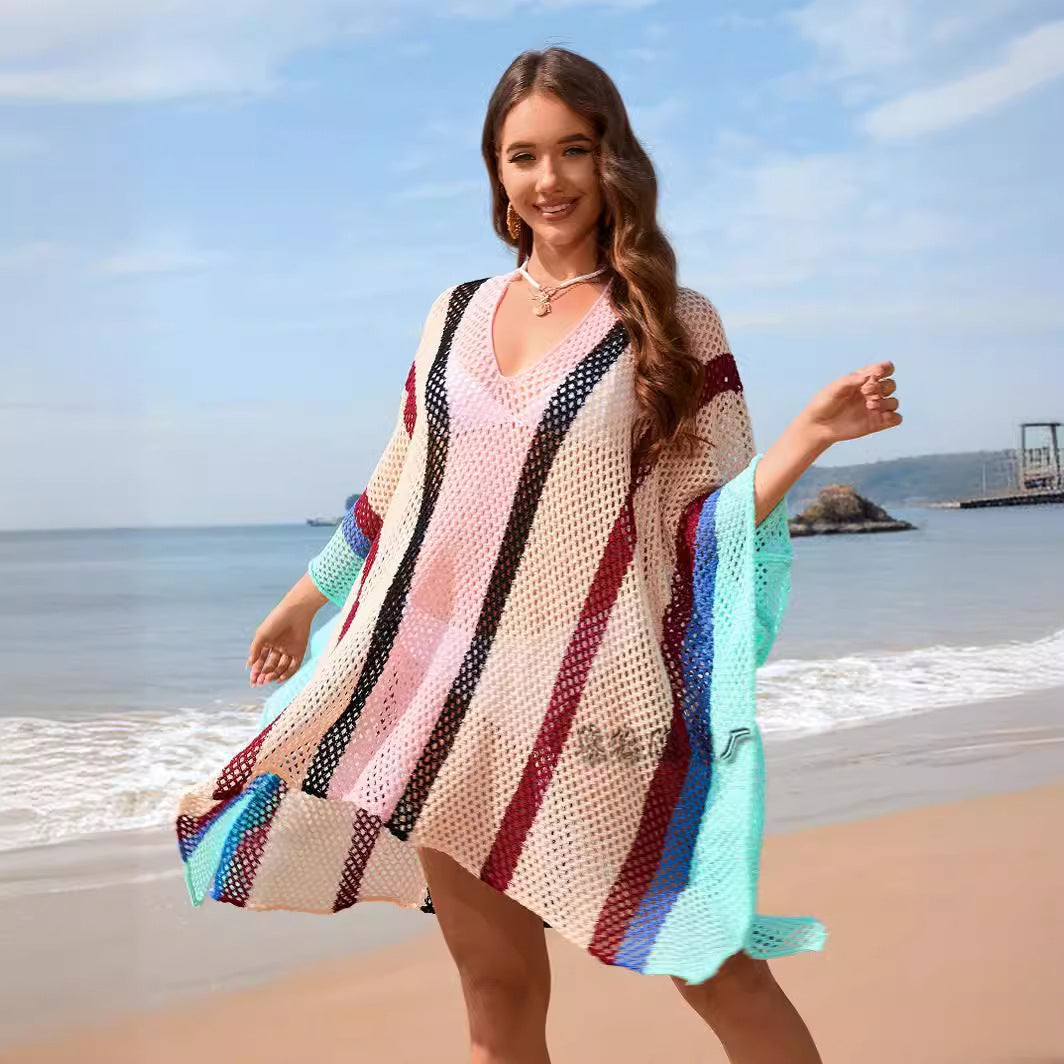 Dam Strandbikini Täckning Klänning Löst Passform Akryl-4