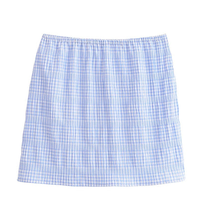 Kvinnors Tvådelad Uppsättning Ärmlös Topp Samlad Kjol Andningsbart Material-4