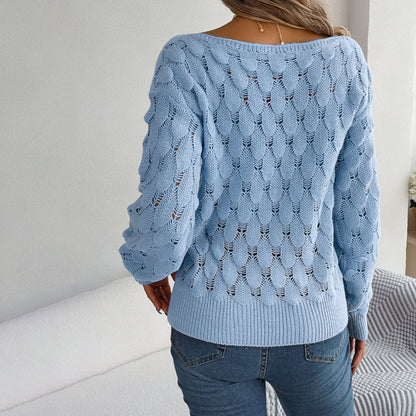 Kvinnors Ihålig Sticktröja Luftig Design Mjuk Material 6